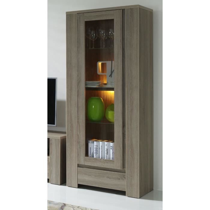 Vitrine petit modèle ANDREA + LED. Meuble design et tendance. Pour votre salon.