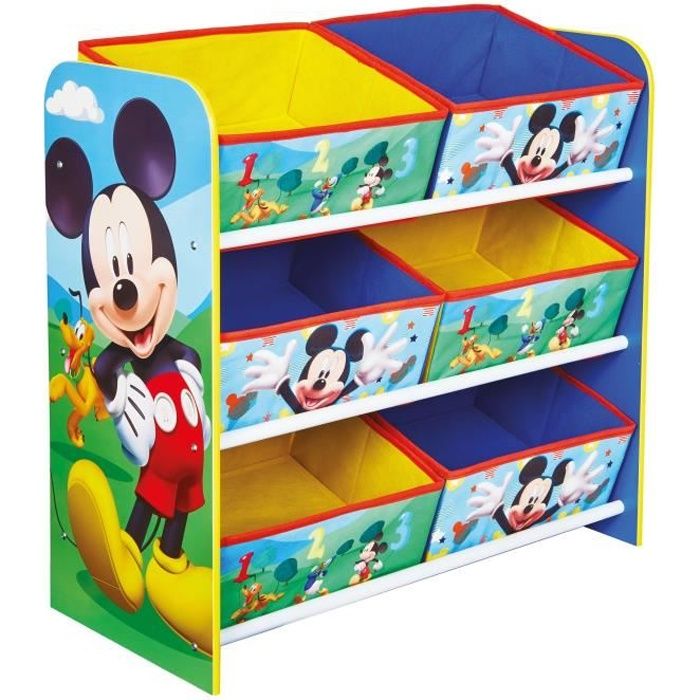 Mickey Mouse et ses amis - Meuble de rangement pour chambre d’enfant avec 6 bacs