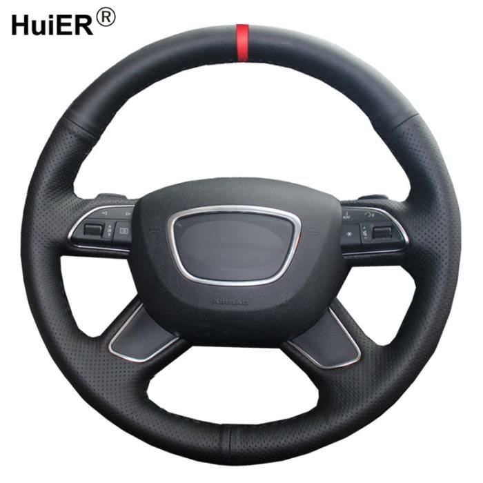 Housse de Volant de voiture, pour Audi A3 8V Sportback A4 B8 Avant A6 C7 A8 D4 Q3 8U Q5 8R Q7 4L White Thread