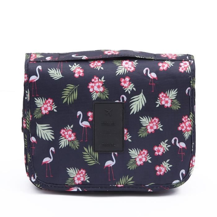Femmes Pliable Trousse de Toilette- Marron #A