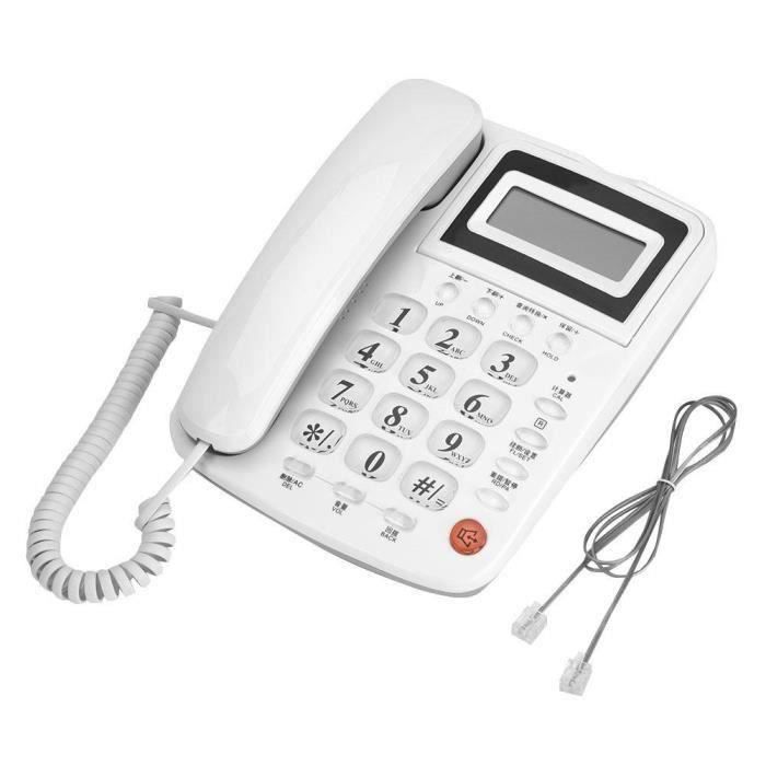 Téléphone fixe de bureau à domicile sans pile Poste 300 - 3400Hz Blanc -OHL