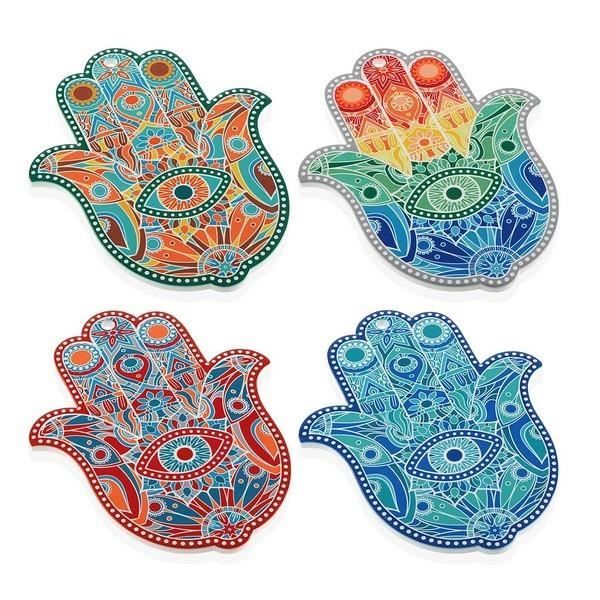 Dessous de plat Hamsa Liège Céramique (23 x 18 cm)