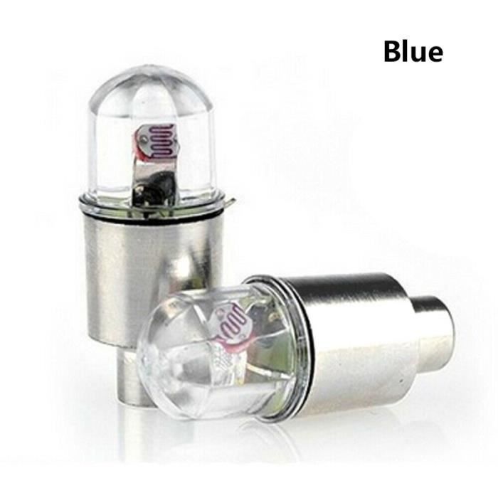 Couleur bleue Couvercle de Valve à air pour Roues de Voiture, 2 pièces, Accessoires de moto, Lampe Néon à ray