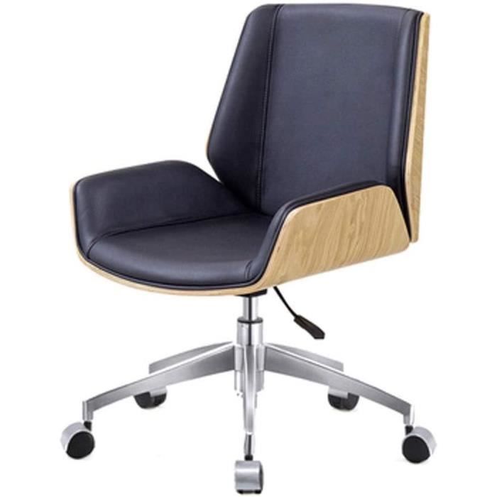 FAUTEUIL DE COIFFURE ique, Cha Pivotante À roulettes, Siege De Bureau À Dossier Bas, Hauteur Réglable, (Color : Black Yellow) A185