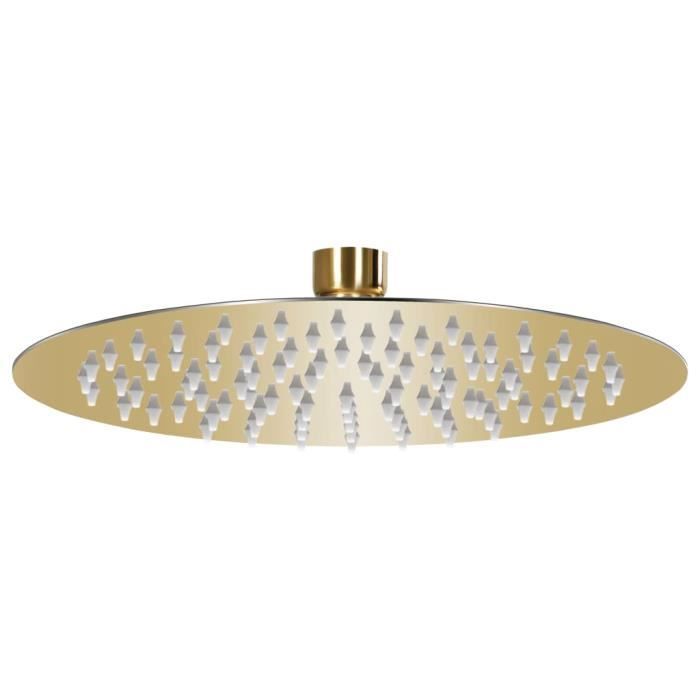 COCO Pomme de douche pluie Acier inoxydable 20 cm Ronde Doré