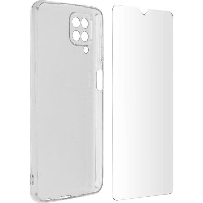 Coque Samsung Galaxy A12 Souple Film Verre Trempé 9H Transparent