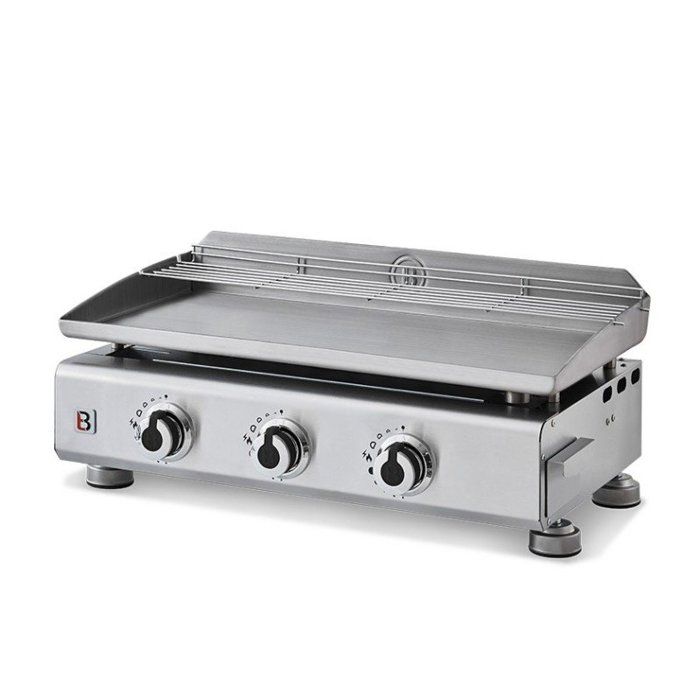 Plancha au gaz BRASERO Silvia II G Inox - 3 brûleurs - Surface de cuisson 67 x 34 cm - Inox - Gris