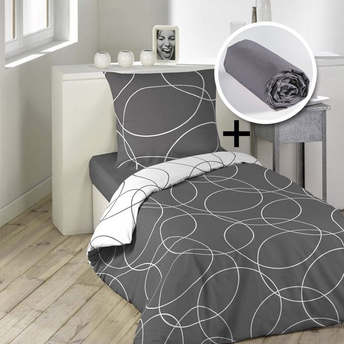 pack parure 1 housse de couette microfibre 140x200 + 1 taie 63x63 elton + 1 drap 90x190 cm