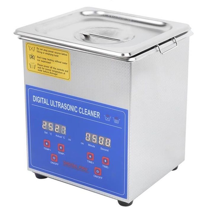 Drfeify Nettoyeur numérique 2L, Minuterie pour appareil de chauffage de son ultra numérique à ultrasons en acier inoxyda HB051 -BOT