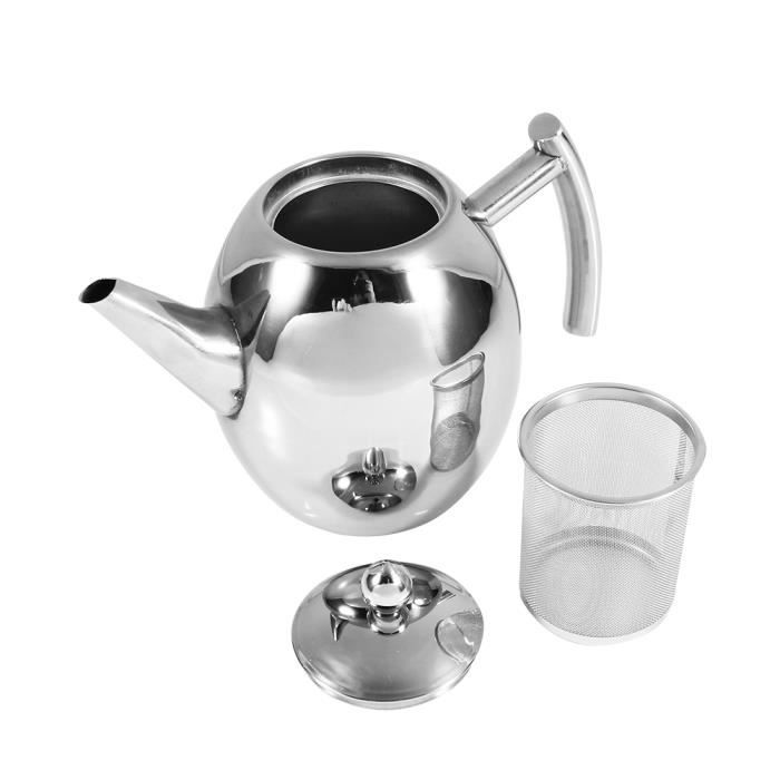 DUOKON Bouilloire Théière Électrique en Acier Inoxydable avec Filtre Grande Capacité (1,5L)-TIP
