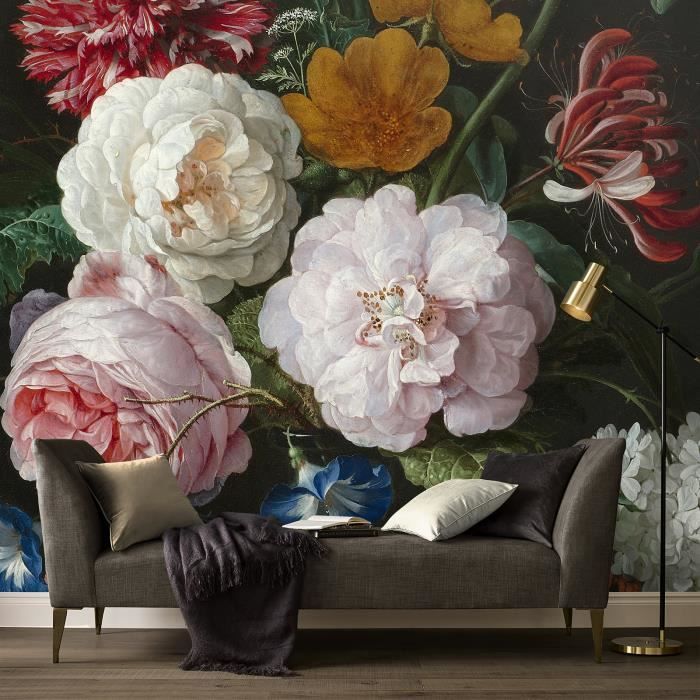 Papier peint panoramique intissé Fleurs Eloïse 300 x 280cm Multicolore