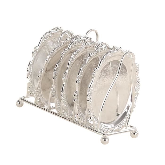 7 Pack Assiette De Gâteau Fruits Dessert Plateau De Service Cuisine Accessoire argent