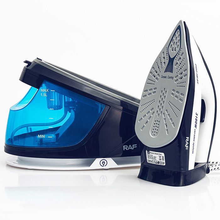 Centrale Vapeur Débit de Vapeur de 120g-min Puissante 3100W Réservoir de 1.5L Fonction ECO Fonction d'arrêt Automatique Bleu