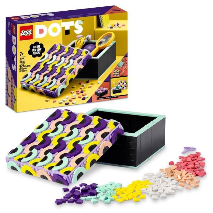 LEGO® 41960 DOTS La Grande Boîte, Activité Manuelle pour Créer un Espace de Rangement pour Chambre d'Enfants, dès 6 ans