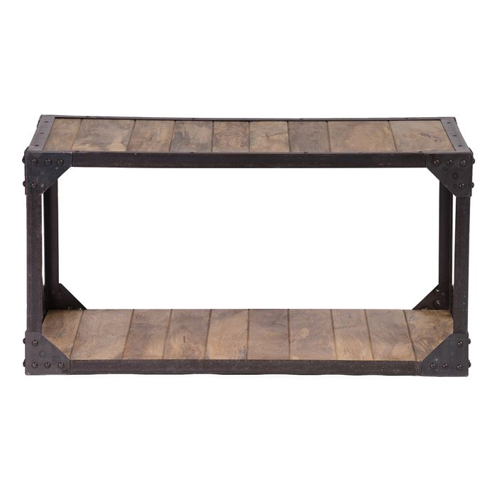 Miliboo - Table basse bois massif et métal industrielle ATELIER