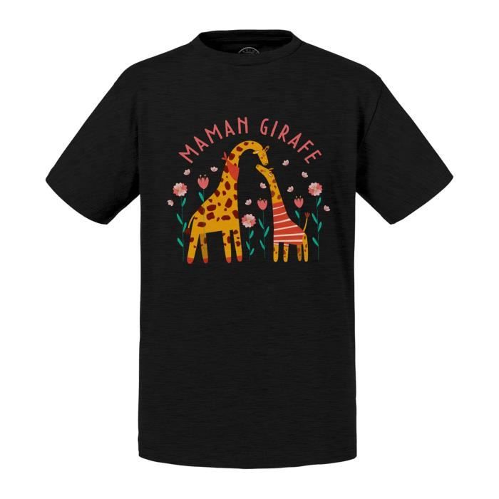 T-shirt Enfant Noir Sophie la Maman Girafe Dessin Illustration