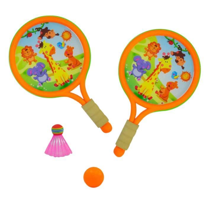1 ensemble intéressant durable enfants jouer jeu jouet en sport jouets badminton tennis raquettes balles intérieur