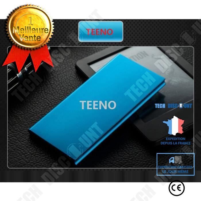 TD® Chargeur Batterie Power Bank 8000 mAh- Chargeur Externe de secours pour iPhone Samsung iPad MP3 MP4 Multi fonction Bleu