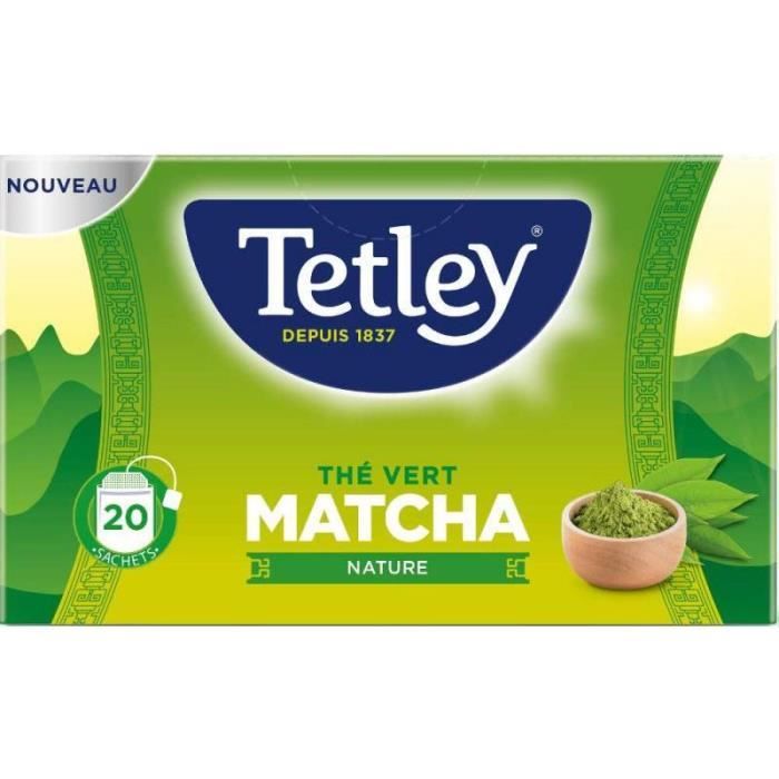 Tetley Thé Vert Matcha Nature 20 Sachets 42 g - Lot de 5 - S140528