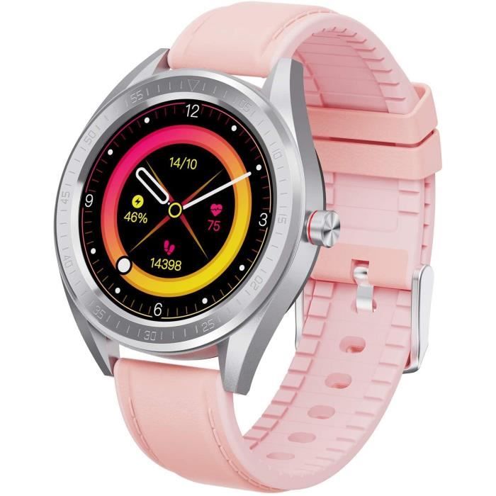 Montre Connectée Femmes Homme Montre Sport Avec étanche fréquence Cardiaque et Suivi d'activité pour Android iOS-Rose