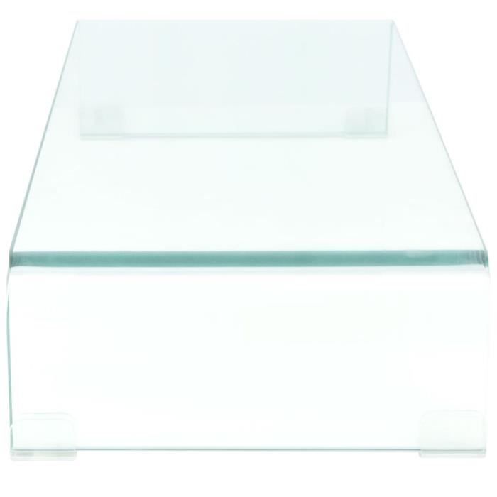 213895 - Design Furniture - Meuble TV Contemporain - Meuble HI-FI- pour moniteur 80 x 30 x 13 cm Verre Transparent