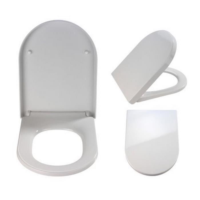 WENKO Abattant WC avec frein de chute Premium Palma blanc, abattant WC clipsable avec fixation en acier inox, Fix-Clip, Duroplast