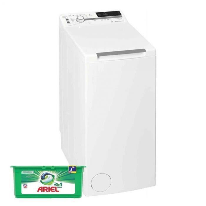 WHIRLPOOL Lave-linge Top 7kg 1200trs/min Machine à laver + Tapis Anti-vibration