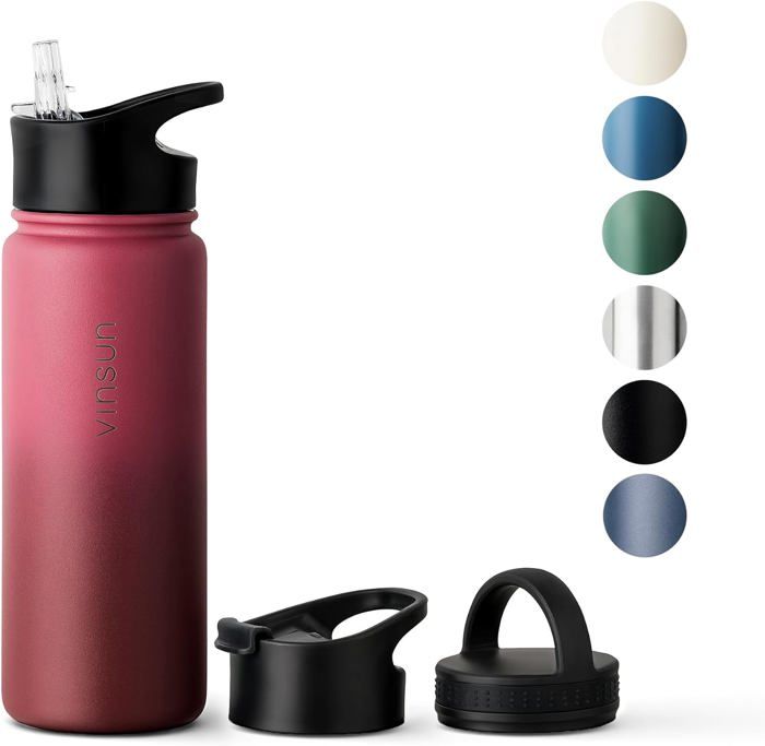 Gourde Isotherme Homealexa 680ml - Acier Inoxydable 316, Double Ouverture (paille Et Bec), étanche, Maintien Chaud 12h/froid 24h - 10