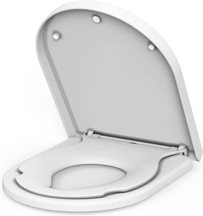 Siège de toilette familial avec siège enfant intégré, abattant de
