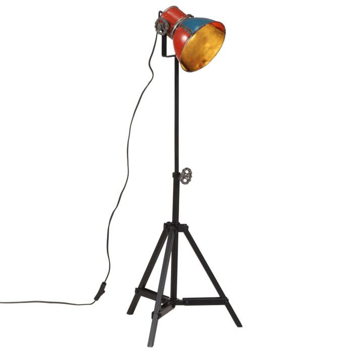 vidaXL Lampadaire 25 W multicolore 35x35x65/95 cm E27 lampe lampe sur pied lampe industrielle lumière lampe de lecture 371873