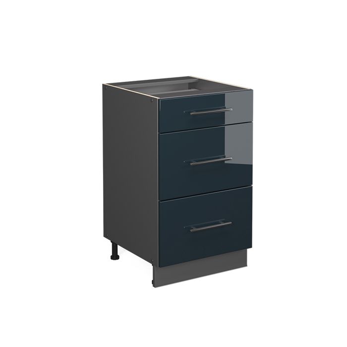 Meuble cuisine Fame-Line 50cm sans PT Bleu foncé brillant/Anthracite Vicco 48821