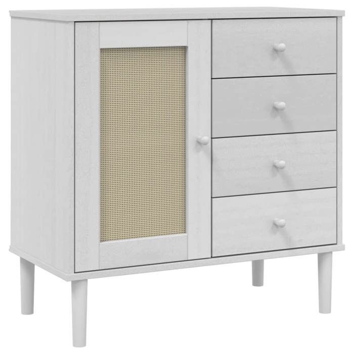 SALE 2025Commode Lot de 2 Buffets bas salon - Classique - blanc