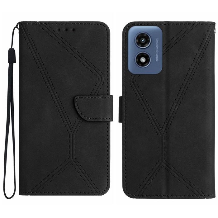 Pour Motorola Moto E14 Housse de protection antichoc antidérapante avec support Noir