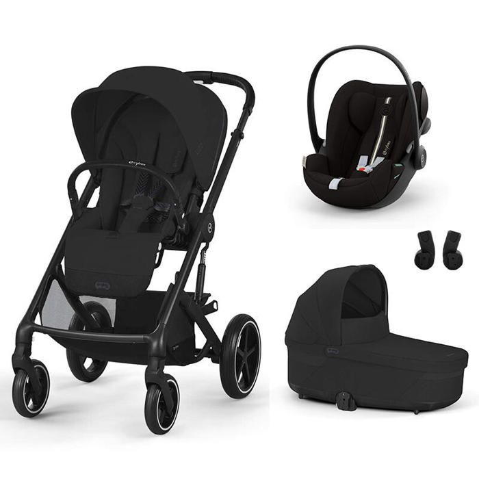 CYBEX - Poussette Trio Balios S Lux + Siège auto Cloud G3 Plus + Nacelle Cot S Lux Moon Black