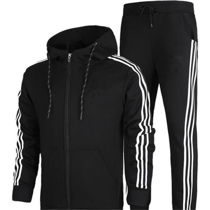 (Blouson et pantalon) de survêtement homme - Luxe - Noir - Manches longues - Multisport Noir#L