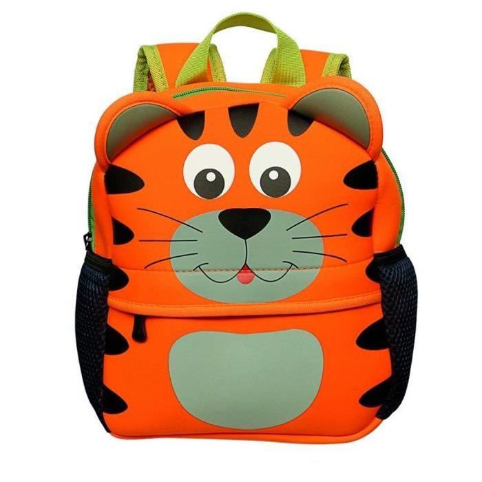 BAIGIO Sac à Dos Maternelle Enfant 2-5 Ans - Cartable Bébé Mignon Animaux (Lapin, Lion, Pingouin, Tigre), Léger Et Réglable