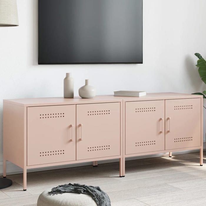 LEMON*Meubles TV 2 pcs - armoires tvs rose 68x39x50 5 cm acier SOLOMON07 9462