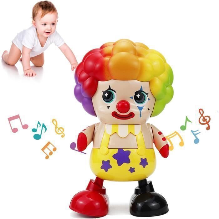 Jouet musical éducatif - Clown danseur - Unisexe - Alimenté par piles - Jouet dapprentissage rampant pour enfants