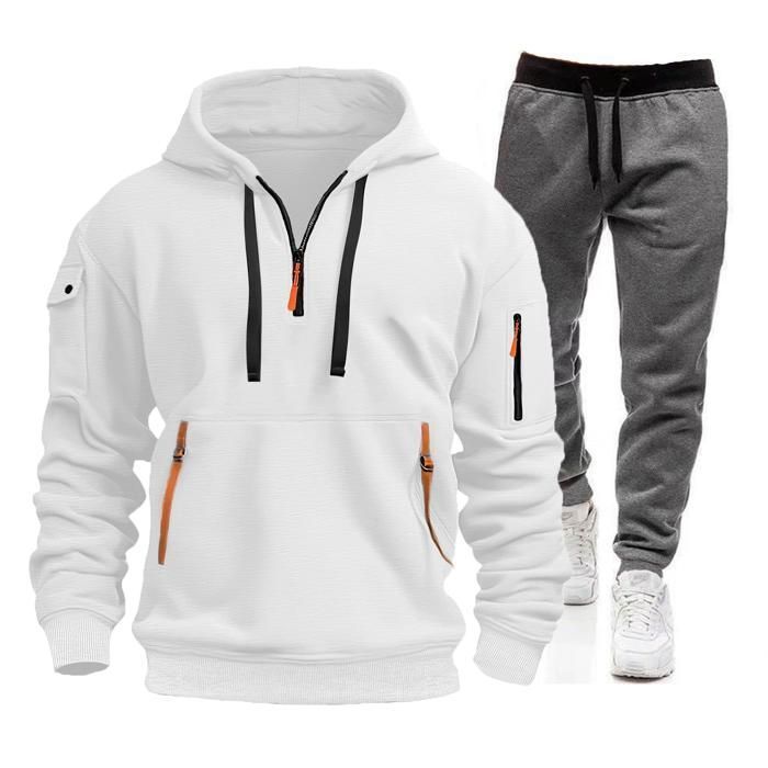 Ensemble Sweat à Capuche + Pantalon Homme - Molleton Coton Imprimé - Tenue Décontractée Sport