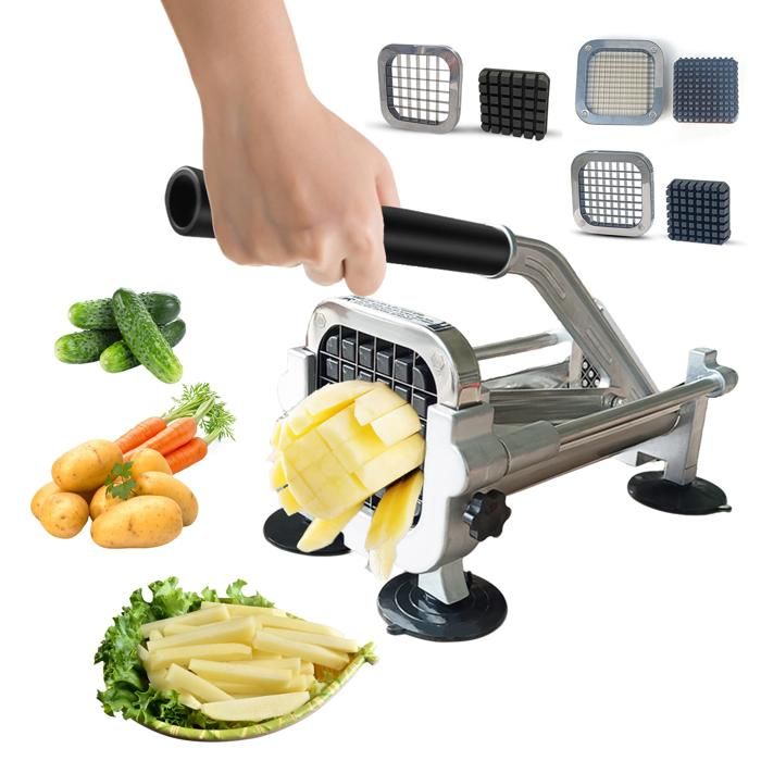 Coupe Frite Ondulée Couteau Ondulu00e9, Coupe Frites En Acier Inoxydable, Couteau De Tranches De Pomme De Terre Pour Frites, Lu00e9gume, Carotte, Oignon, Concombre, Ensoleillu00e9 Protege Couteau