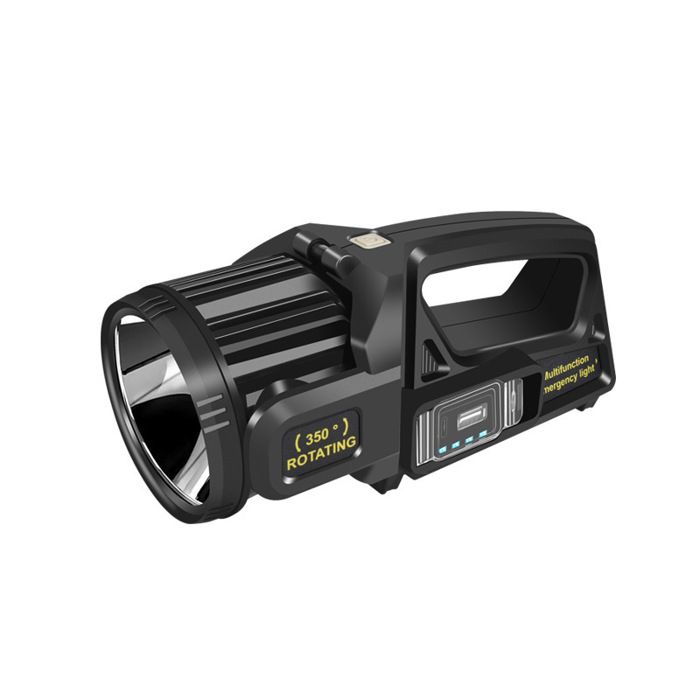 Projecteur Lumen tête rotative à 350° 9 modes déclairage extérieur ultra-puissants lampe torche solaire étanche IPX6 taille