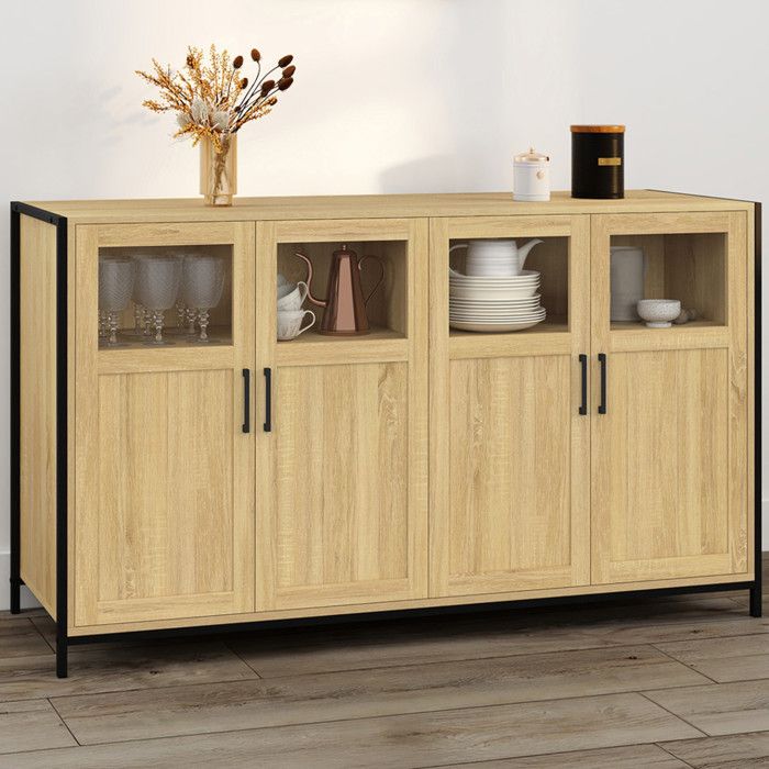 ID MARKET buffet DETROIT 4 portes 140 cm Industriel bois ID MARKET buffet DETROIT 4 portes 140 cm Industriel bois