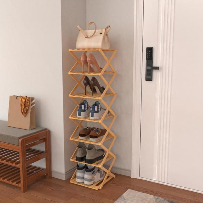 JEOBEST Étagère à Chaussures 7 niveaux Porte Chaussures pour Entrée