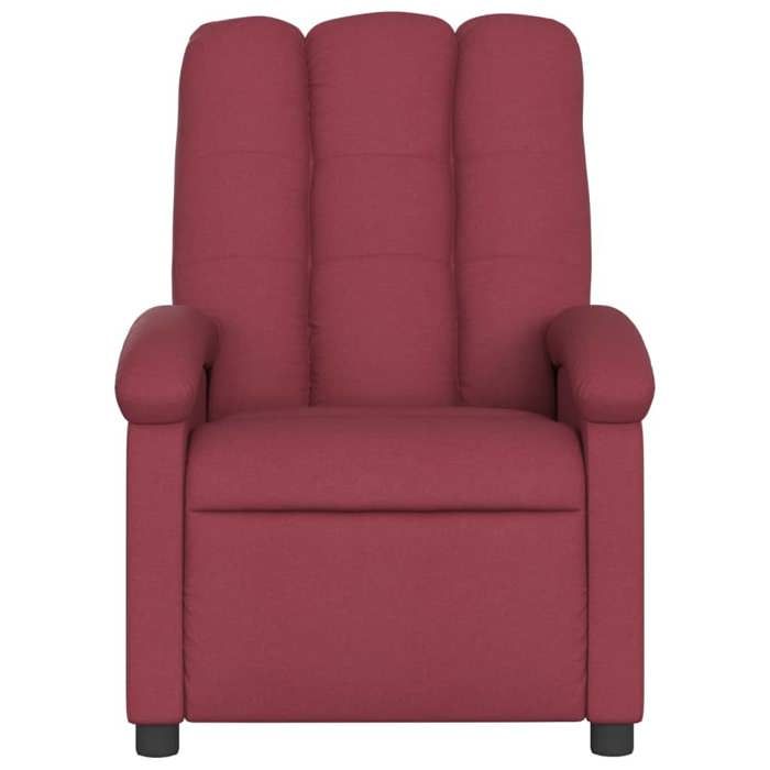 Rouge Fauteuil inclinable - SOLOMON - Chaise TV - 1 PLACE - Rouge bordeaux Tissu FF4568