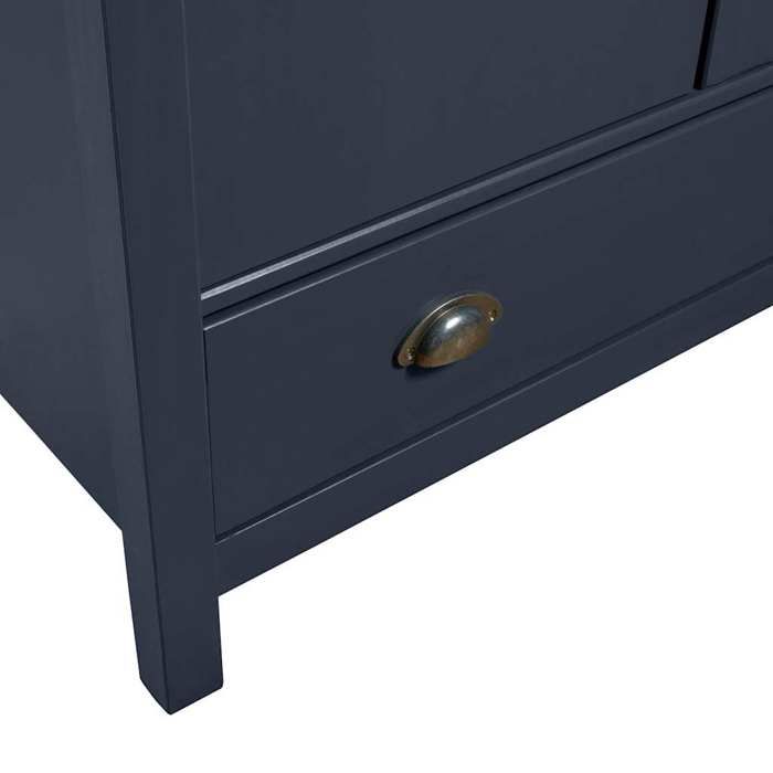 Moderne Garde-robe BURKE Armoire de chambre avec rangement à 2 portes Hill Gris 89x50x170cm Bois de pin solide AA1904