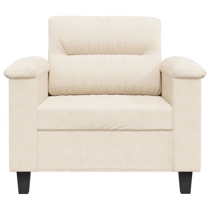 Fauteuil en tissu microfibre - SOLOMOON - Beige - 60 cm largeur dassise - 90x77x80 cm - Rembourrage en mousse