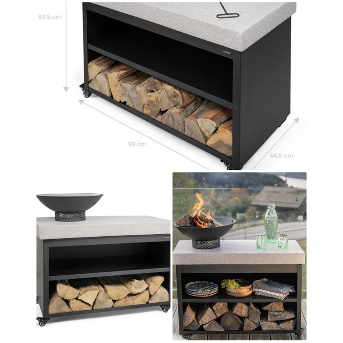 Brasero 3 en 1 - LIVOO - Ø44 5 cm - Barbecue sur desserte - Grille Ø41 cm - 4 roues avec freins Brasero 3 en 1 - LIVOO - Ø44 5 cm - Barbecue sur desserte - Grille Ø41 cm - 4 roues avec freins