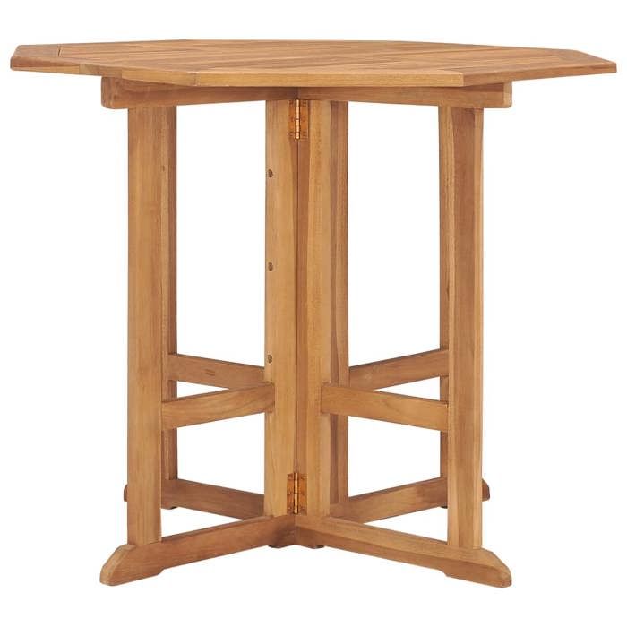En PromotionTABLE 2/4 PERSONNES - Table à dîner pliable de jardin - SHIELD - Table cuisine - Ø90x75cm Bois de teck solide 6997885