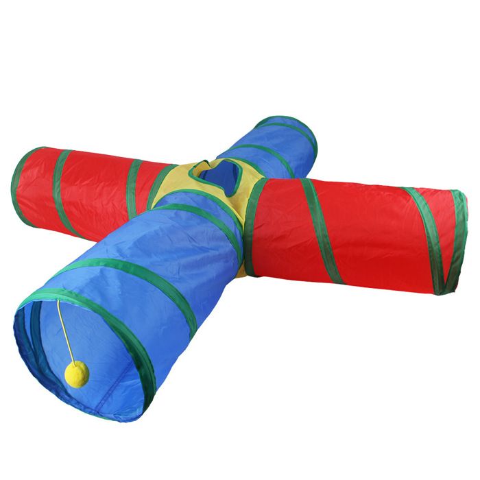 Tunnel interactif pour chat - Phoesky - 50x25 cm - Polyester - Pliable - Aire de jeux - Durable
