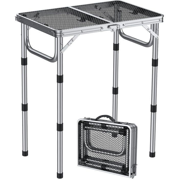 Table De Barbecue Pliante 58X40 Cm, 3 Hauteurs Réglables Jusqu’À 70 Cm ...
